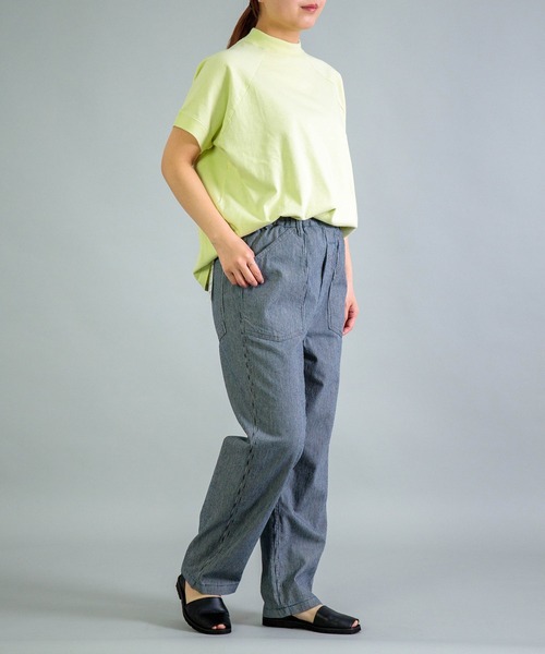 OMNIGOD womens / オムニゴッド] ヒッコリーデニム PWイージーパンツ