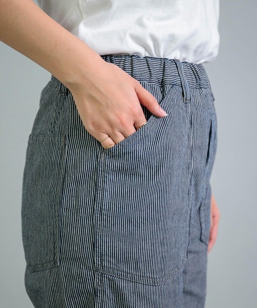 OMNIGOD womens / オムニゴッド] ヒッコリーデニム PWイージーパンツ
