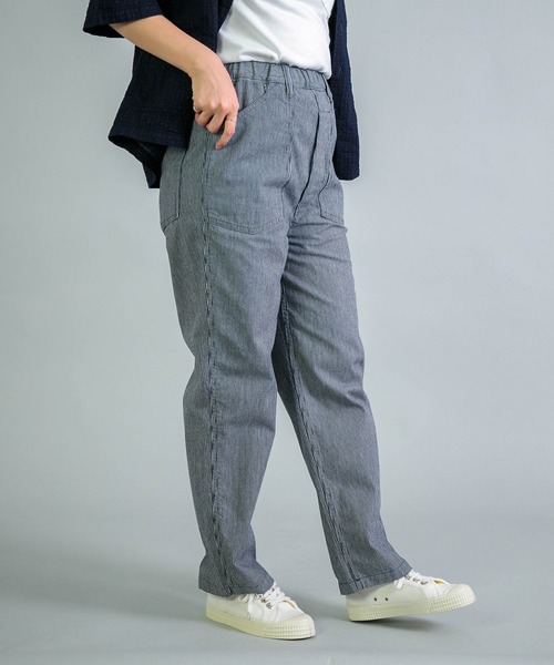 OMNIGOD womens / オムニゴッド] ヒッコリーデニム PWイージーパンツ
