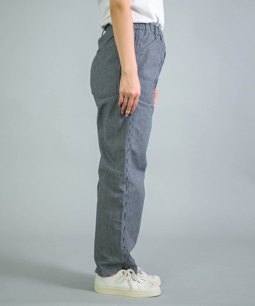 OMNIGOD womens / オムニゴッド] ヒッコリーデニム PWイージーパンツ