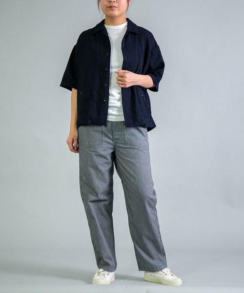 OMNIGOD womens / オムニゴッド] ヒッコリーデニム PWイージーパンツ