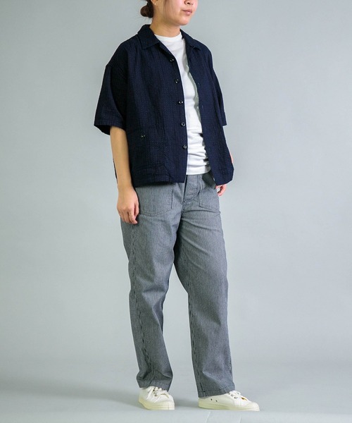 OMNIGOD womens / オムニゴッド] ヒッコリーデニム PWイージーパンツ