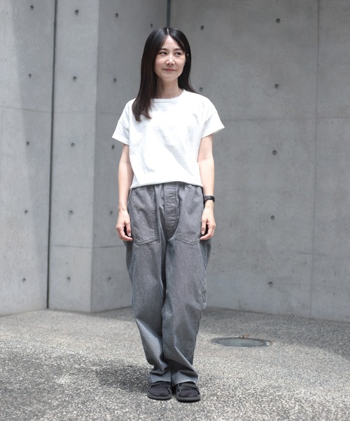 OMNIGOD womens / オムニゴッド] ヒッコリーデニム PWイージーパンツ
