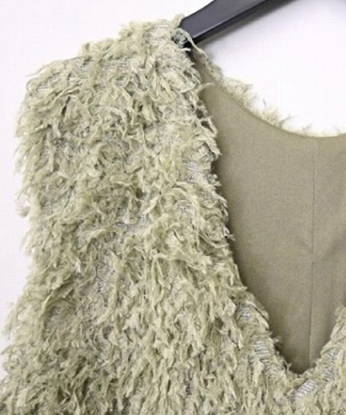 STYLEBLOCK(スタイルブロック)の「フリンジ2WAYベスト(ベスト・レディース・グレー/アイボリー/ブラック/グリーン系その他・M)」の8枚目の写真