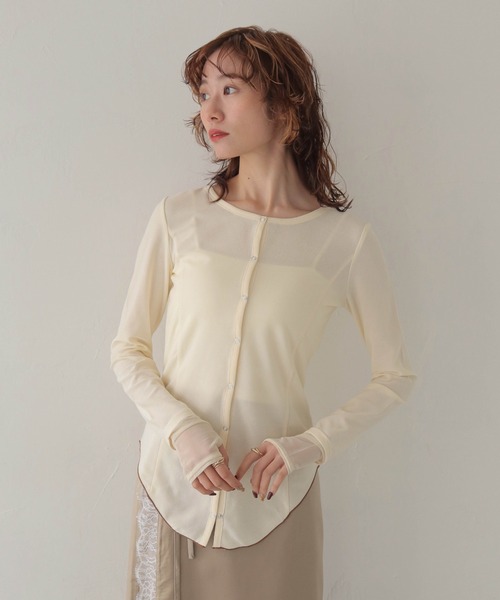 CLEIO(クレイオ)の「【CLEIO】ウエストシェイプ袖レイヤードデザイントップス WAIST-SHAPED SLEEVE LAYERED DESIGN TOPS(Tシャツ/カットソー・レディース・ホワイト系その他/モカ・FREE)」の3枚目の写真