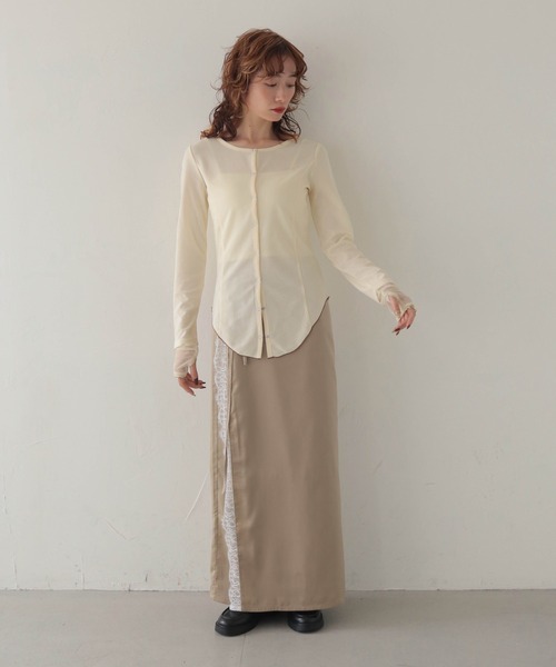 CLEIO(クレイオ)の「【CLEIO】ウエストシェイプ袖レイヤードデザイントップス WAIST-SHAPED SLEEVE LAYERED DESIGN TOPS(Tシャツ/カットソー・レディース・ホワイト系その他/モカ・FREE)」の9枚目の写真