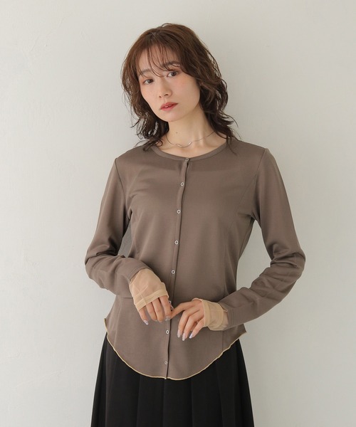CLEIO(クレイオ)の「【CLEIO】ウエストシェイプ袖レイヤードデザイントップス WAIST-SHAPED SLEEVE LAYERED DESIGN TOPS(Tシャツ/カットソー・レディース・ホワイト系その他/モカ・FREE)」の16枚目の写真