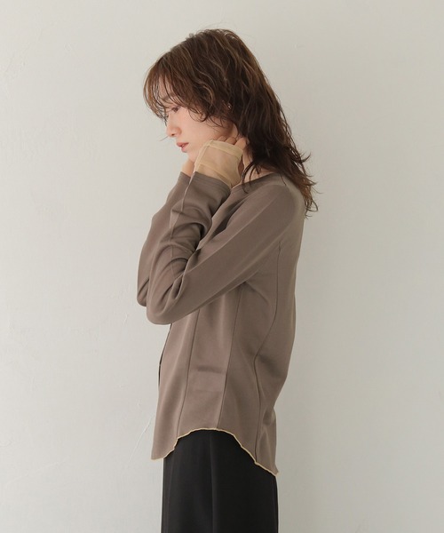 CLEIO(クレイオ)の「【CLEIO】ウエストシェイプ袖レイヤードデザイントップス WAIST-SHAPED SLEEVE LAYERED DESIGN TOPS(Tシャツ/カットソー・レディース・ホワイト系その他/モカ・FREE)」の18枚目の写真