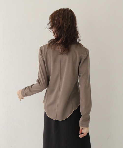 CLEIO(クレイオ)の「【CLEIO】ウエストシェイプ袖レイヤードデザイントップス WAIST-SHAPED SLEEVE LAYERED DESIGN TOPS(Tシャツ/カットソー・レディース・ホワイト系その他/モカ・FREE)」の19枚目の写真