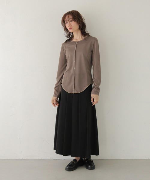 CLEIO(クレイオ)の「【CLEIO】ウエストシェイプ袖レイヤードデザイントップス WAIST-SHAPED SLEEVE LAYERED DESIGN TOPS(Tシャツ/カットソー・レディース・ホワイト系その他/モカ・FREE)」の22枚目の写真
