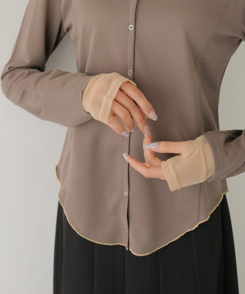 CLEIO(クレイオ)の「【CLEIO】ウエストシェイプ袖レイヤードデザイントップス WAIST-SHAPED SLEEVE LAYERED DESIGN TOPS(Tシャツ/カットソー・レディース・ホワイト系その他/モカ・FREE)」の21枚目の写真