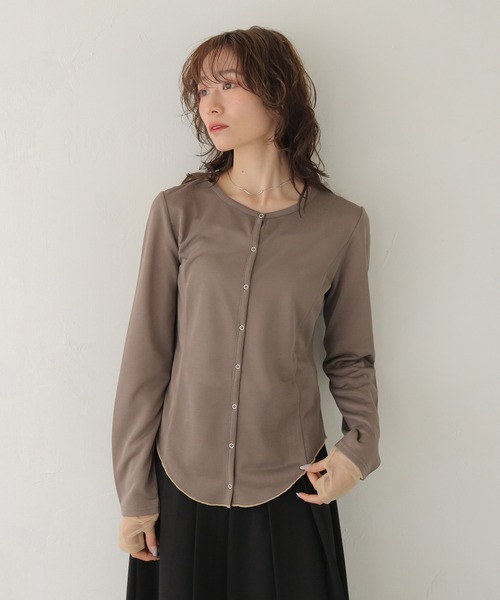 CLEIO(クレイオ)の「【CLEIO】ウエストシェイプ袖レイヤードデザイントップス WAIST-SHAPED SLEEVE LAYERED DESIGN TOPS(Tシャツ/カットソー・レディース・ホワイト系その他/モカ・FREE)」の14枚目の写真