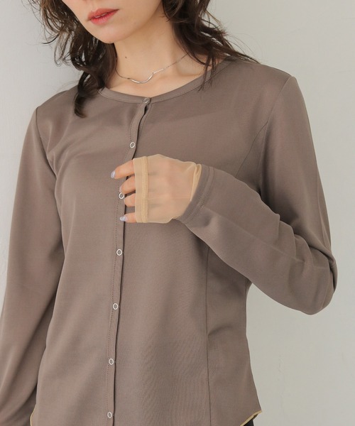 CLEIO(クレイオ)の「【CLEIO】ウエストシェイプ袖レイヤードデザイントップス WAIST-SHAPED SLEEVE LAYERED DESIGN TOPS(Tシャツ/カットソー・レディース・ホワイト系その他/モカ・FREE)」の20枚目の写真