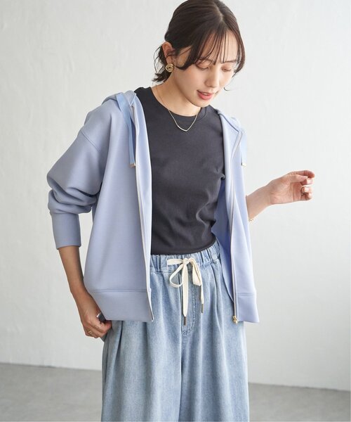 ikka(イッカ)の「GOKU楽カノコダンボールパーカ【親子コーデ】(パーカー・レディース・グレイッシュベージュ/サックスブルー/オフホワイト/チャコール・L/M)」の15枚目の写真