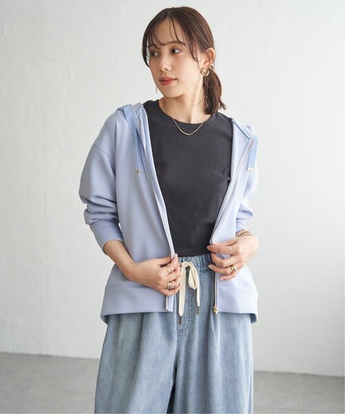 ikka(イッカ)の「GOKU楽カノコダンボールパーカ【親子コーデ】(パーカー・レディース・グレイッシュベージュ/サックスブルー/オフホワイト/チャコール・L/M)」の11枚目の写真