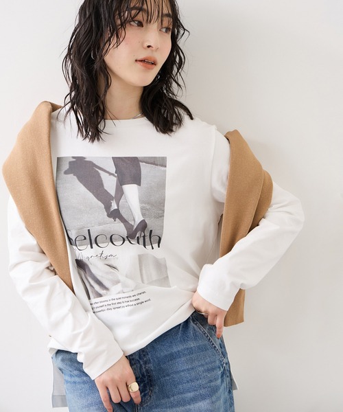 ロゴ＆フォトアソートプリントロンT（Tシャツ/カットソー）｜VIS（ビス