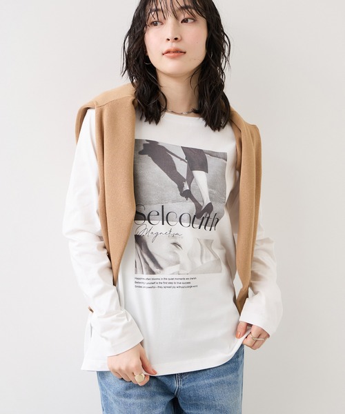 VIS（ビス）の「ロゴ＆フォトアソートプリントロンT（Tシャツ/カットソー・レディース・ホワイト/ホワイト系その他・FREE）」の10枚目の写真