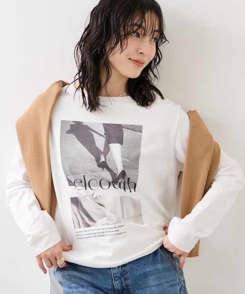 VIS（ビス）の「ロゴ＆フォトアソートプリントロンT（Tシャツ/カットソー・レディース・ホワイト/ホワイト系その他・FREE）」の12枚目の写真