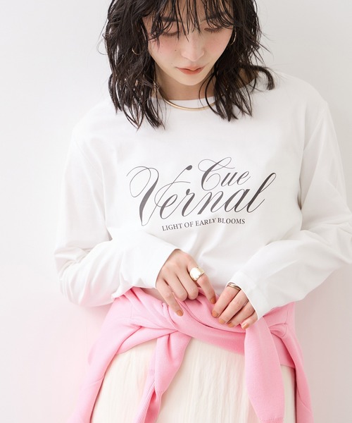 VIS（ビス）の「ロゴ＆フォトアソートプリントロンT（Tシャツ/カットソー・レディース・ホワイト/ホワイト系その他・FREE）」の4枚目の写真