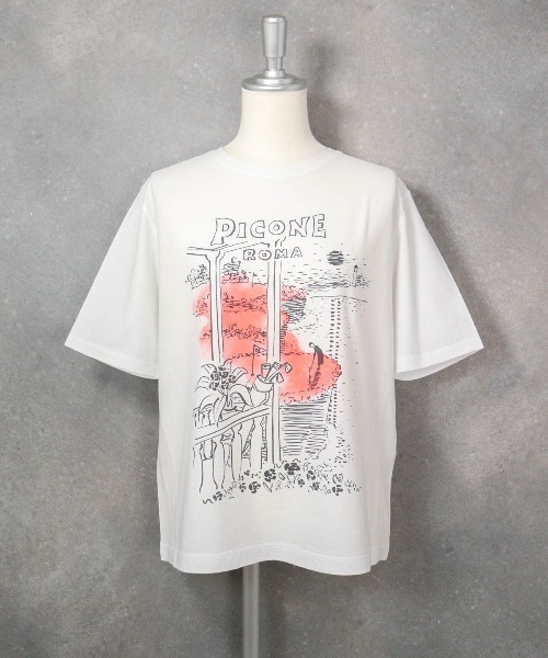 STUDIO PICONE(スタジオピッコーネ)の「コットン100%冷感プリントプルオーバー(Tシャツ/カットソー・レディース・ホワイト×グリーン/ホワイト×パープル/ホワイト系その他・LL/L/M)」の4枚目の写真