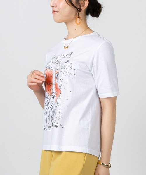 STUDIO PICONE(スタジオピッコーネ)の「コットン100%冷感プリントプルオーバー(Tシャツ/カットソー・レディース・ホワイト×グリーン/ホワイト×パープル/ホワイト系その他・LL/L/M)」の10枚目の写真