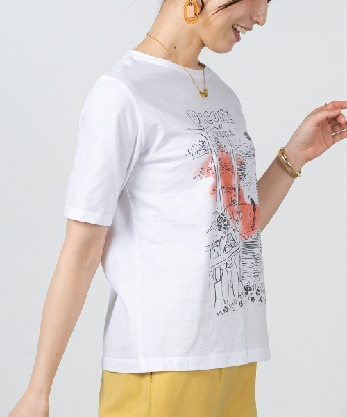 STUDIO PICONE(スタジオピッコーネ)の「コットン100%冷感プリントプルオーバー(Tシャツ/カットソー・レディース・ホワイト×グリーン/ホワイト×パープル/ホワイト系その他・LL/L/M)」の12枚目の写真