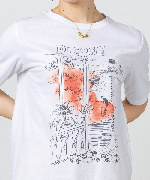 STUDIO PICONE(スタジオピッコーネ)の「コットン100%冷感プリントプルオーバー(Tシャツ/カットソー・レディース・ホワイト×グリーン/ホワイト×パープル/ホワイト系その他・LL/L/M)」の14枚目の写真