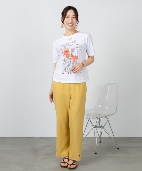 STUDIO PICONE(スタジオピッコーネ)の「コットン100%冷感プリントプルオーバー(Tシャツ/カットソー・レディース・ホワイト×グリーン/ホワイト×パープル/ホワイト系その他・LL/L/M)」の15枚目の写真