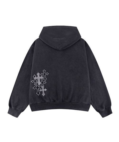 SUPPLIER（サプライヤー）の「ジップパーカー｜Multiple Cross Rhinestone Zip Hoodie｜SUPPLIER（パーカー・メンズ・ブラック/ブルー・SMALL/MEDIUM/LARGE/X-LARGE）」の3枚目の写真