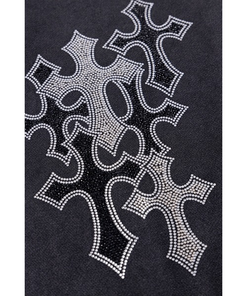 SUPPLIER（サプライヤー）の「ジップパーカー｜Multiple Cross Rhinestone Zip Hoodie｜SUPPLIER（パーカー・メンズ・ブラック/ブルー・SMALL/MEDIUM/LARGE/X-LARGE）」の4枚目の写真