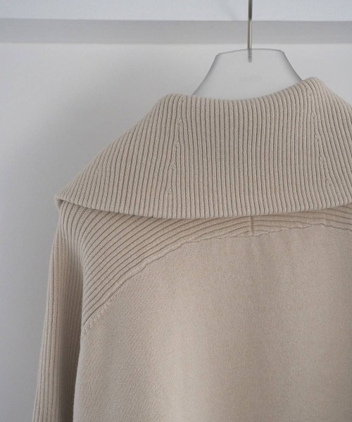 MIDWEST（ミッドウエスト）の「anuke  Zip Rib Knit（ニット/セーター・レディース・ベージュ/ダークグレー・FREE）」の12枚目の写真