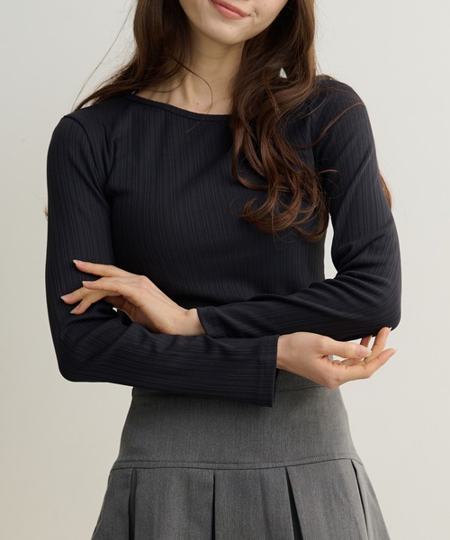 DAYRA（デイラ）の「アシンメトリー ネック ランダム プリーツ トップス（Tシャツ/カットソー・レディース・チャコールグレー・S/FREE）」の9枚目の写真