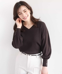 OFUON le MK（オフオンルエムケー）の「ハイゲージVネックニット 接触冷感 UVカット 洗える WEB限定サイズあり（ニット/セーター）」