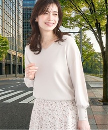 ハイゲージVネックニット/接触冷感/UVカット/洗える/WEB限定サイズあり