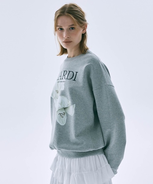 Mardi Mercredi(マルディメクルディ)の「SWEATSHIRT LILIES/ スウェット シャツ リリー(スウェット・レディース・グレー/ヘザーグレー/ホワイト・FREE)」の6枚目の写真