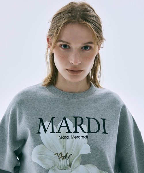 Mardi Mercredi(マルディメクルディ)の「SWEATSHIRT LILIES/ スウェット シャツ リリー(スウェット・レディース・グレー/ヘザーグレー/ホワイト・FREE)」の8枚目の写真