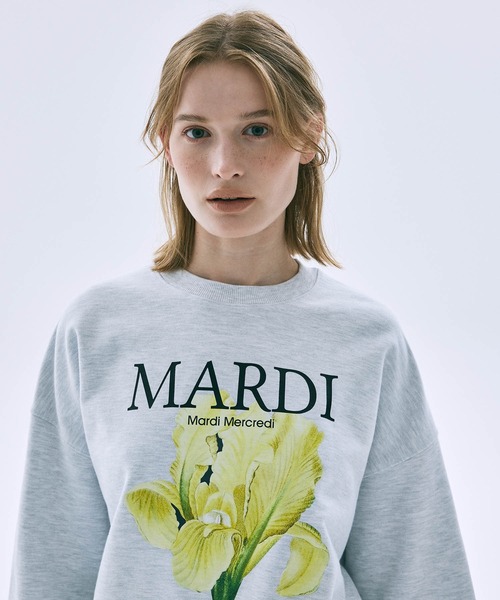 Mardi Mercredi(マルディメクルディ)の「SWEATSHIRT LILIES/ スウェット シャツ リリー(スウェット・レディース・グレー/ヘザーグレー/ホワイト・FREE)」の11枚目の写真
