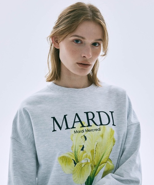 Mardi Mercredi(マルディメクルディ)の「SWEATSHIRT LILIES/ スウェット シャツ リリー(スウェット・レディース・グレー/ヘザーグレー/ホワイト・FREE)」の12枚目の写真