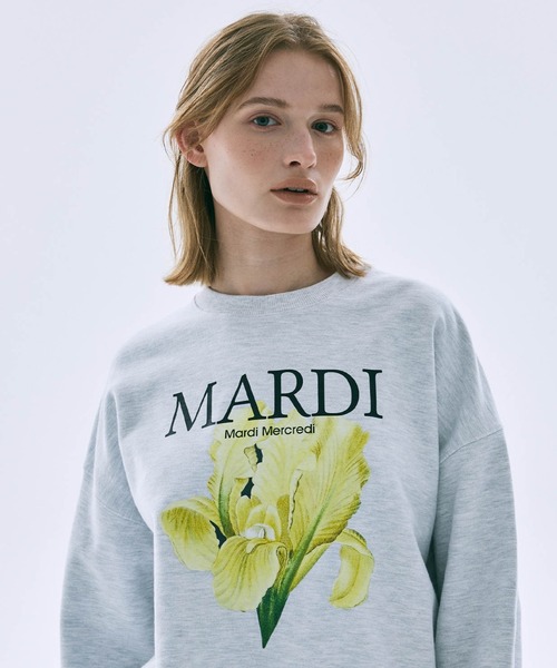 Mardi Mercredi(マルディメクルディ)の「SWEATSHIRT LILIES/ スウェット シャツ リリー(スウェット・レディース・グレー/ヘザーグレー/ホワイト・FREE)」の13枚目の写真