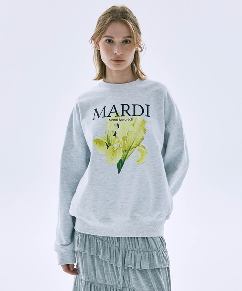 Mardi Mercredi(マルディメクルディ)の「SWEATSHIRT LILIES/ スウェット シャツ リリー(スウェット・レディース・グレー/ヘザーグレー/ホワイト・FREE)」の15枚目の写真