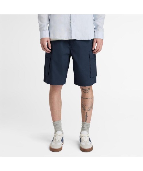 Timberland(ティンバーランド)の「ポプリン カーゴ ショーツ メンズ(カーゴパンツ・メンズ・ダークインディゴブルー・30inch/32inch/34inch/36inch/38inch)」の1枚目の写真