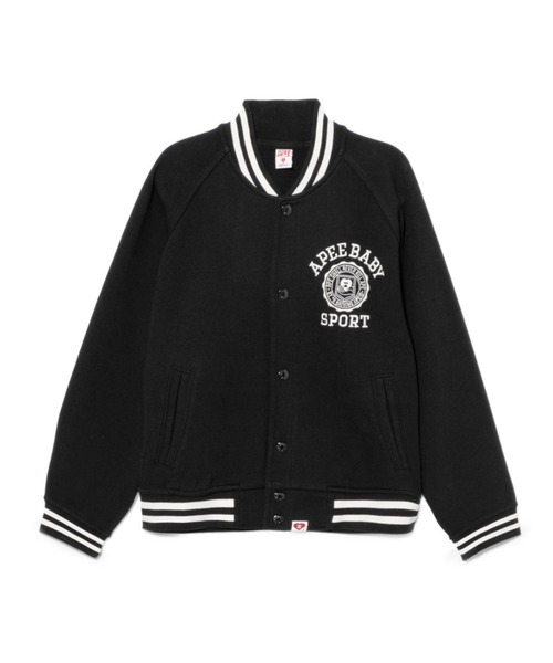 A BATHING APE(アベイシングエイプ)の「COLLEGE EMBROIDERY BASEBALL SWEAT JACKET(ブルゾン・レディース・レッド/グレー/ブラック・SMALL/X-SMALL)」の2枚目の写真