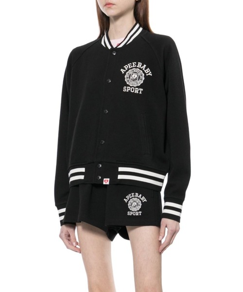 A BATHING APE(アベイシングエイプ)の「COLLEGE EMBROIDERY BASEBALL SWEAT JACKET(ブルゾン・レディース・レッド/グレー/ブラック・SMALL/X-SMALL)」の6枚目の写真