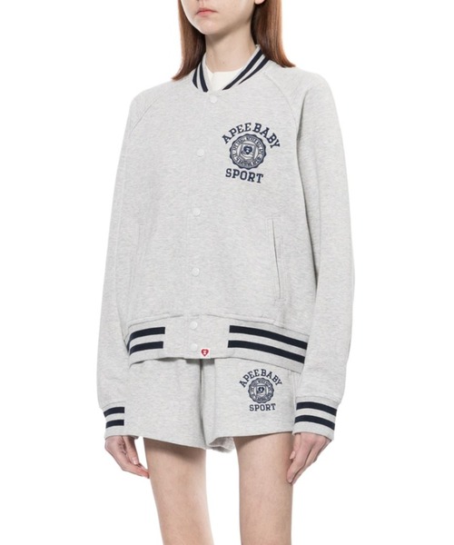 A BATHING APE(アベイシングエイプ)の「COLLEGE EMBROIDERY BASEBALL SWEAT JACKET(ブルゾン・レディース・レッド/グレー/ブラック・SMALL/X-SMALL)」の7枚目の写真