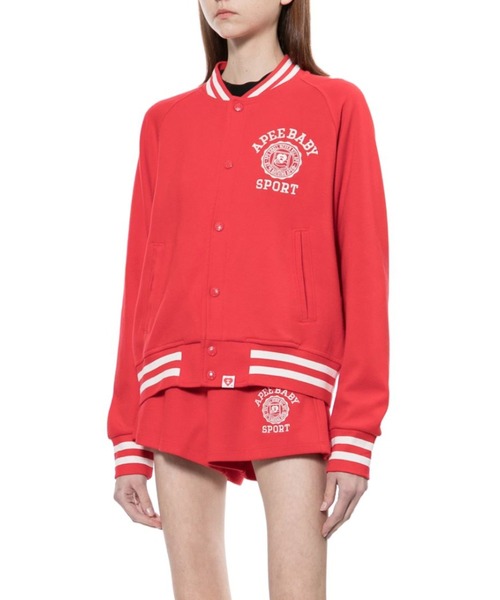A BATHING APE(アベイシングエイプ)の「COLLEGE EMBROIDERY BASEBALL SWEAT JACKET(ブルゾン・レディース・レッド/グレー/ブラック・SMALL/X-SMALL)」の8枚目の写真