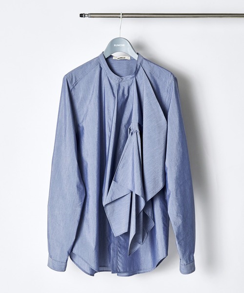 RUMCHE(ラムシェ)の「Tuck Chief Band Collar Shirt / タックチーフバンドカラーシャツ(シャツ/ブラウス・レディース・ホワイト/サックスブルー・FREE)」の21枚目の写真