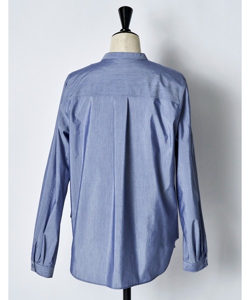 RUMCHE(ラムシェ)の「Tuck Chief Band Collar Shirt / タックチーフバンドカラーシャツ(シャツ/ブラウス・レディース・ホワイト/サックスブルー・FREE)」の17枚目の写真