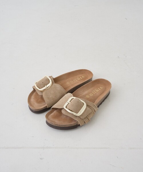 Rouge vif（ルージュヴィフ）の「【VINILO/ヴィニーロ】スウェードバックルフリンジサンダル（サンダル・レディース・ベージュ/ダークブラウン・38/37/36）」の11枚目の写真