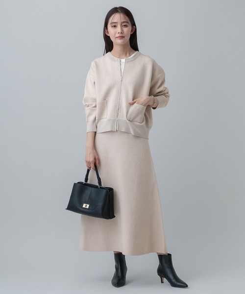 GLOBAL WORK（グローバルワーク）の「MATINEE LINE/ＷフェイスニットZIPジャケット/640361（ニット/セーター・レディース・チャコールグレー/グレイッシュベージュ/モカ・LARGE/MEDIUM）」の8枚目の写真