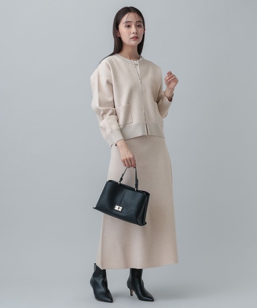 GLOBAL WORK（グローバルワーク）の「MATINEE LINE/ＷフェイスニットZIPジャケット/640361（ニット/セーター・レディース・チャコールグレー/グレイッシュベージュ/モカ・LARGE/MEDIUM）」の10枚目の写真